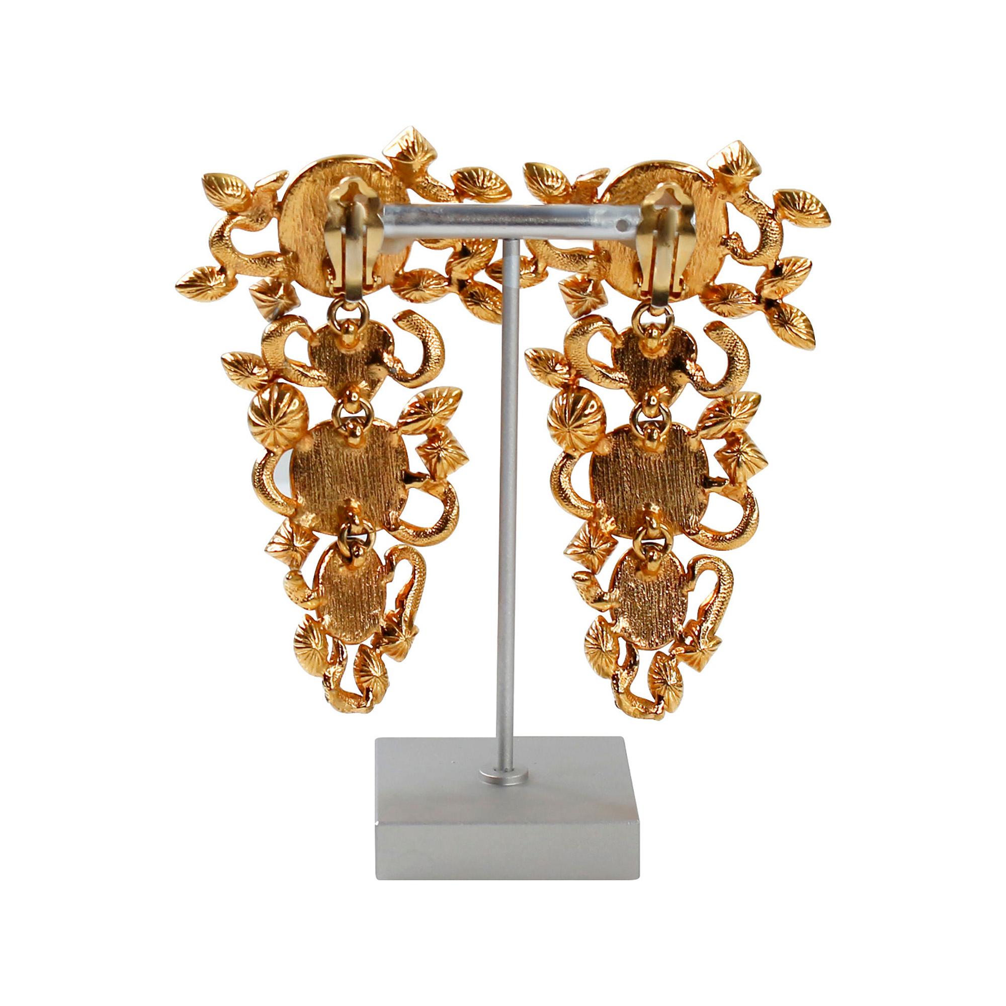 Vintage Yves Saint Laurent YSL Gold mit rosa Kristall variierendem Kristall Circa 1980er Jahre im Angebot 3