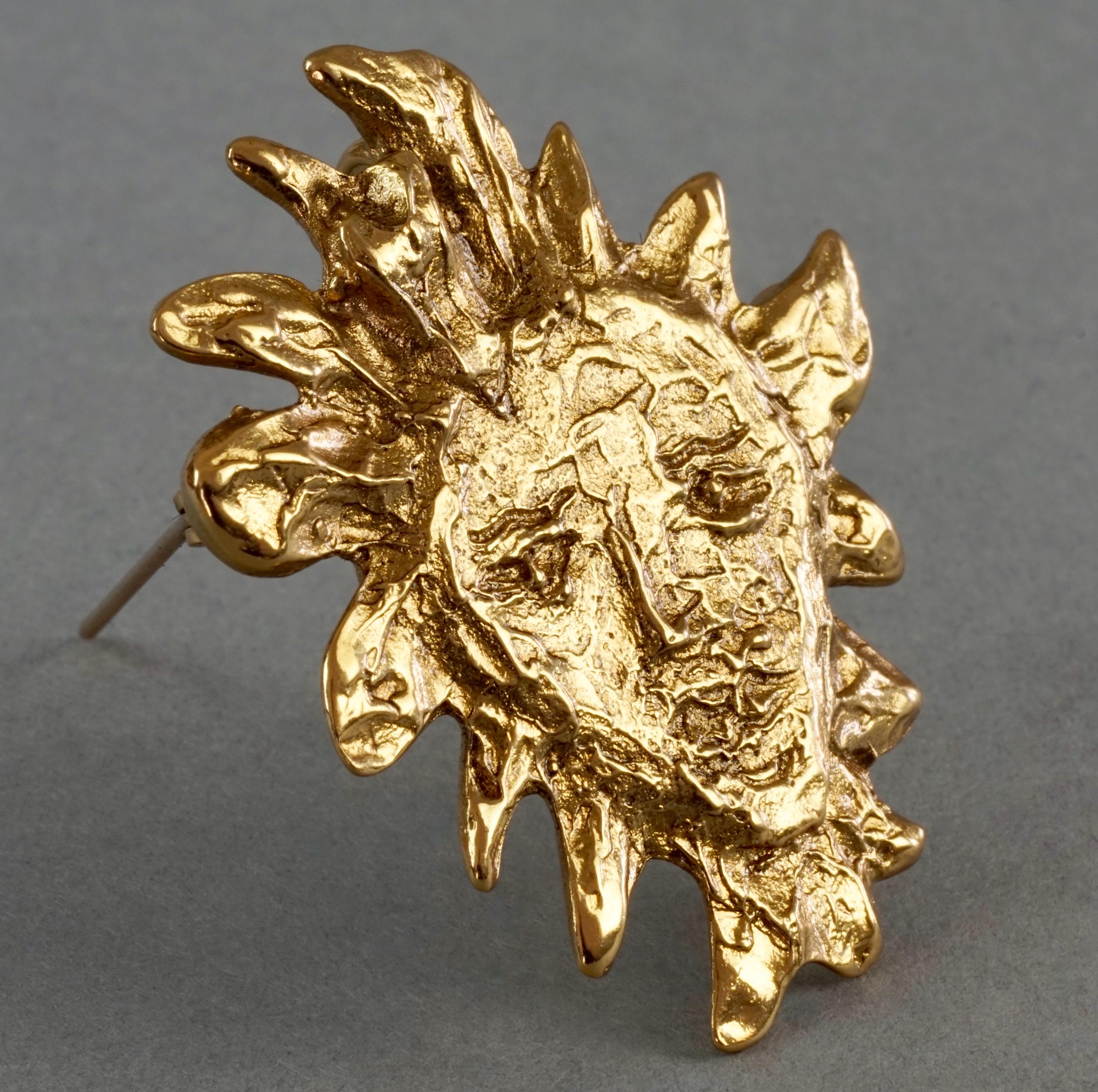 Broche pendentif vintage YVES SAINT LAURENT Ysl Goossens avec visage de soleil 1
