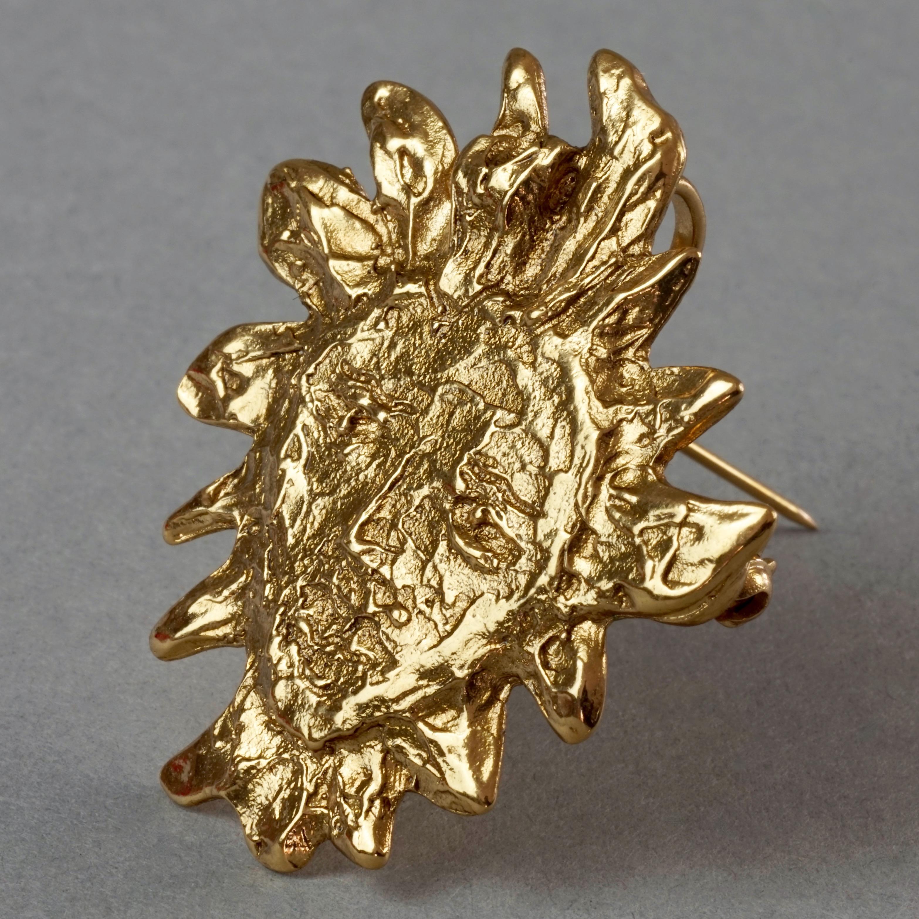 Broche pendentif vintage YVES SAINT LAURENT Ysl Goossens avec visage de soleil 2