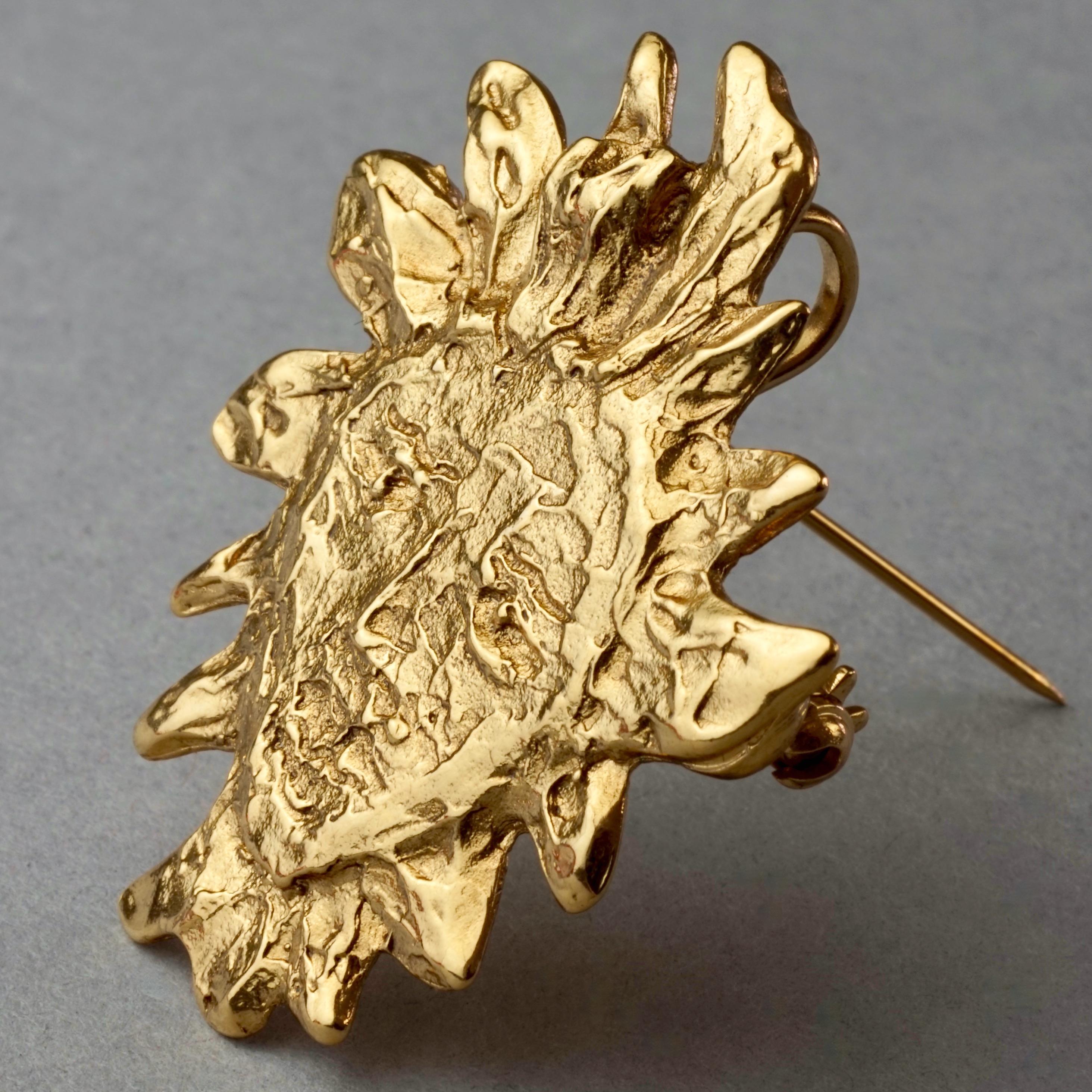 Broche pendentif vintage YVES SAINT LAURENT Ysl Goossens avec visage de soleil 3