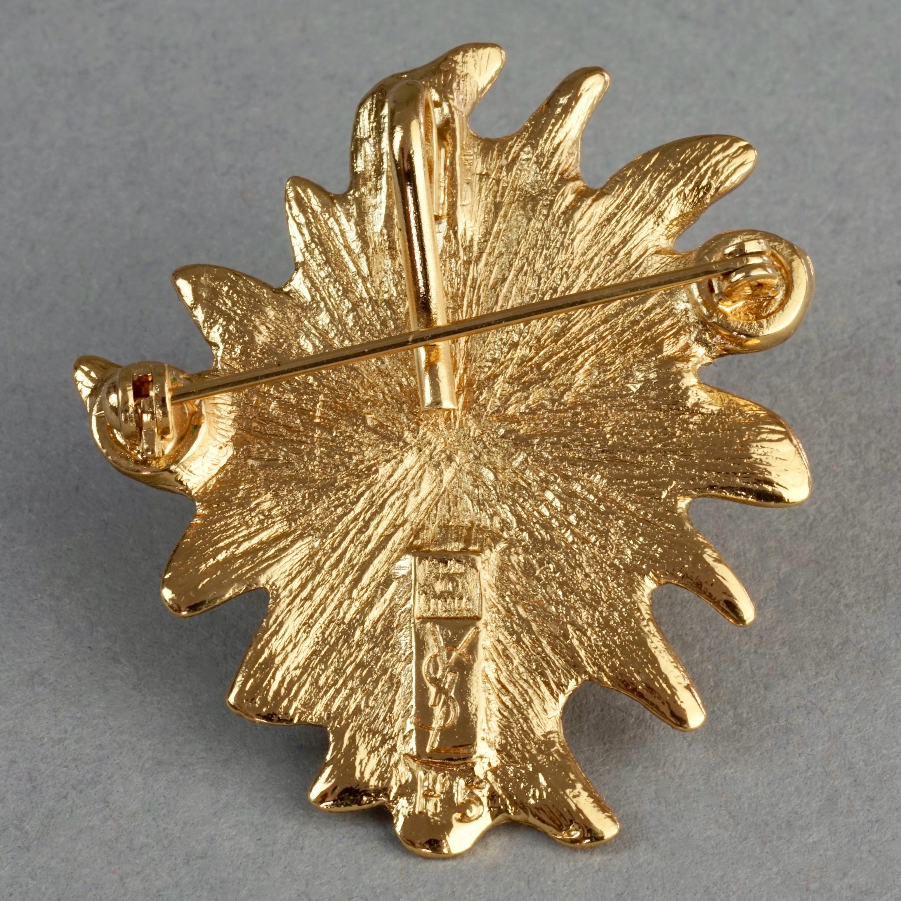 Broche pendentif vintage YVES SAINT LAURENT Ysl Goossens avec visage de soleil 5
