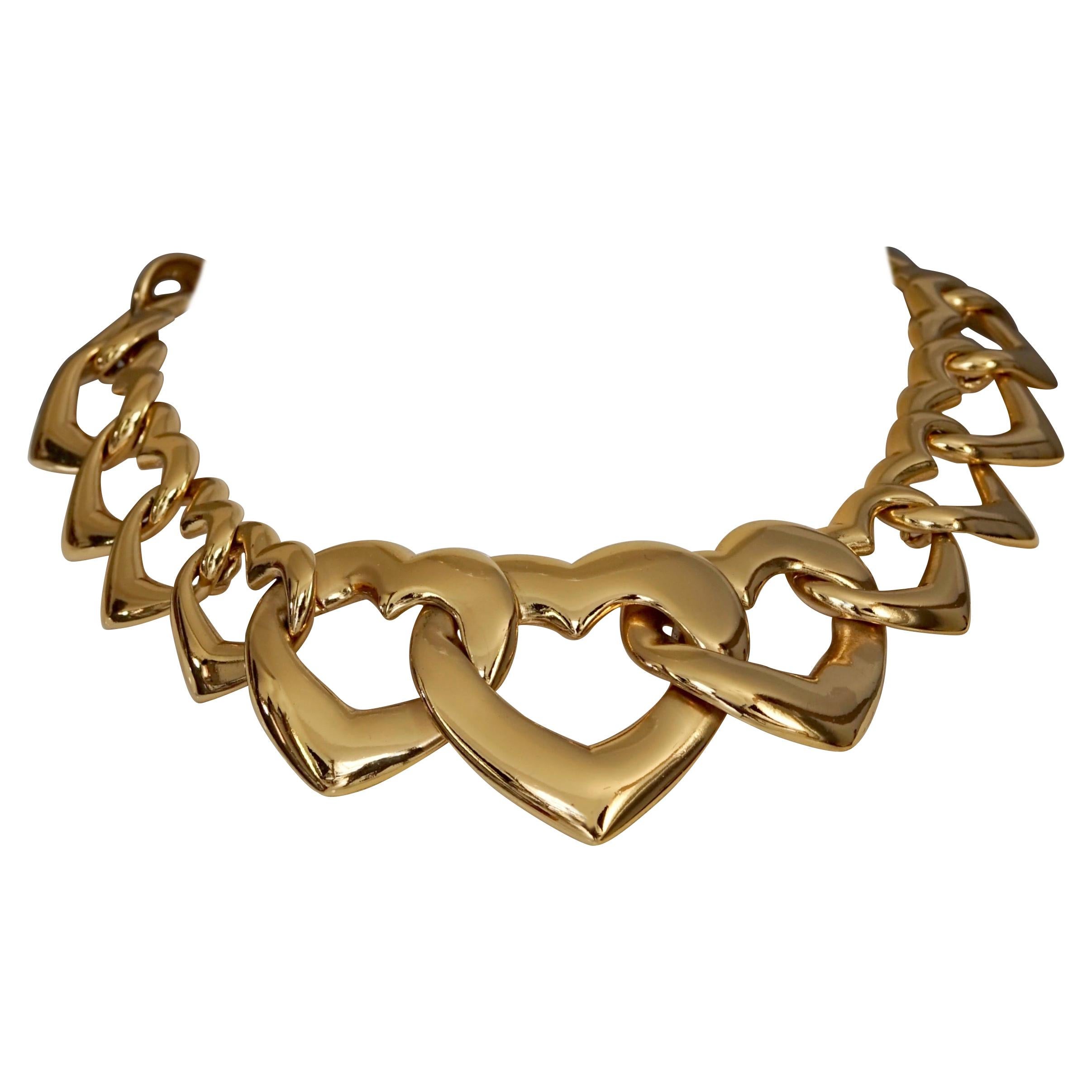 Vintage YVES SAINT LAURENT Ysl Heart Link Chain Necklace at 1stDibs | ysl  heart necklace, ysl necklace heart, ysl choker