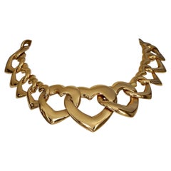 Vintage YVES SAINT LAURENT Ysl Heart Link Kette Halskette