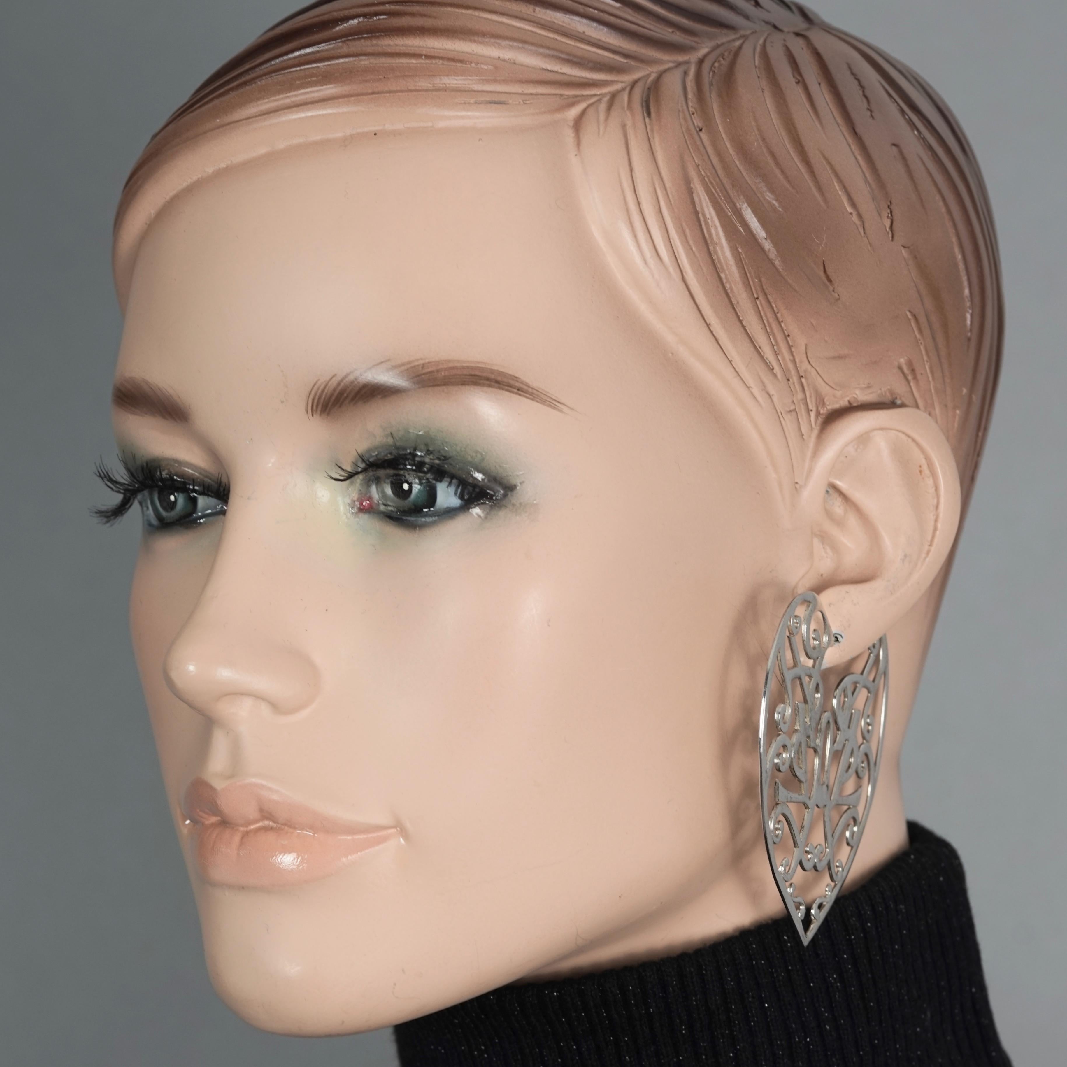 silver ysl earrings