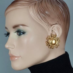 Vintage YVES SAINT LAURENT Ysl Hexagon Swirl Earrings