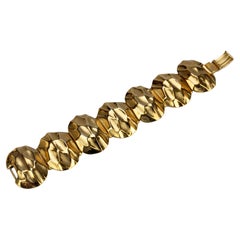 Bracelet à maillons vintage YVES SAINT LAURENT Ysl en nid d'abeille