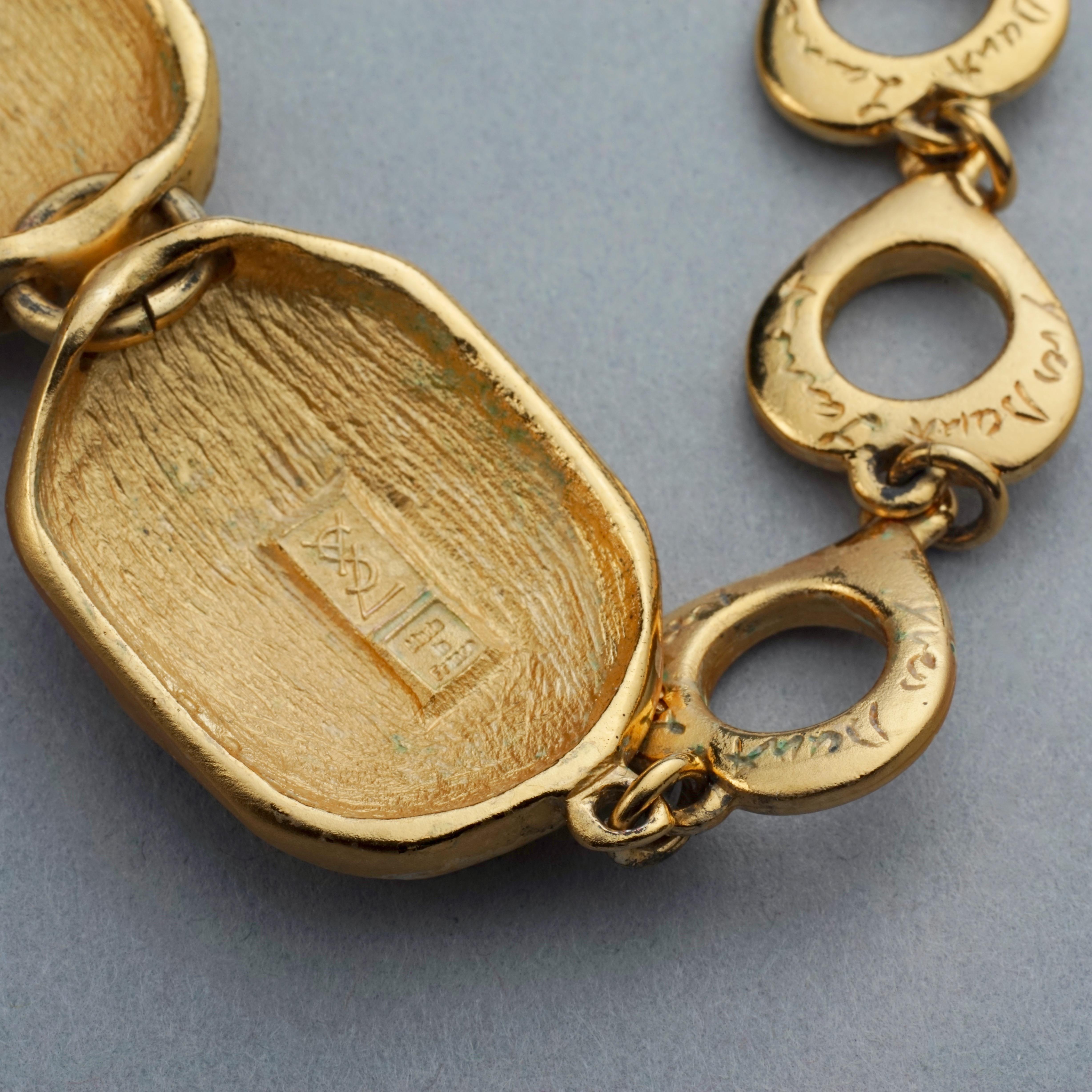 Vintage YVES SAINT LAURENT Ysl Honeycomb Link Necklace For Sale 7