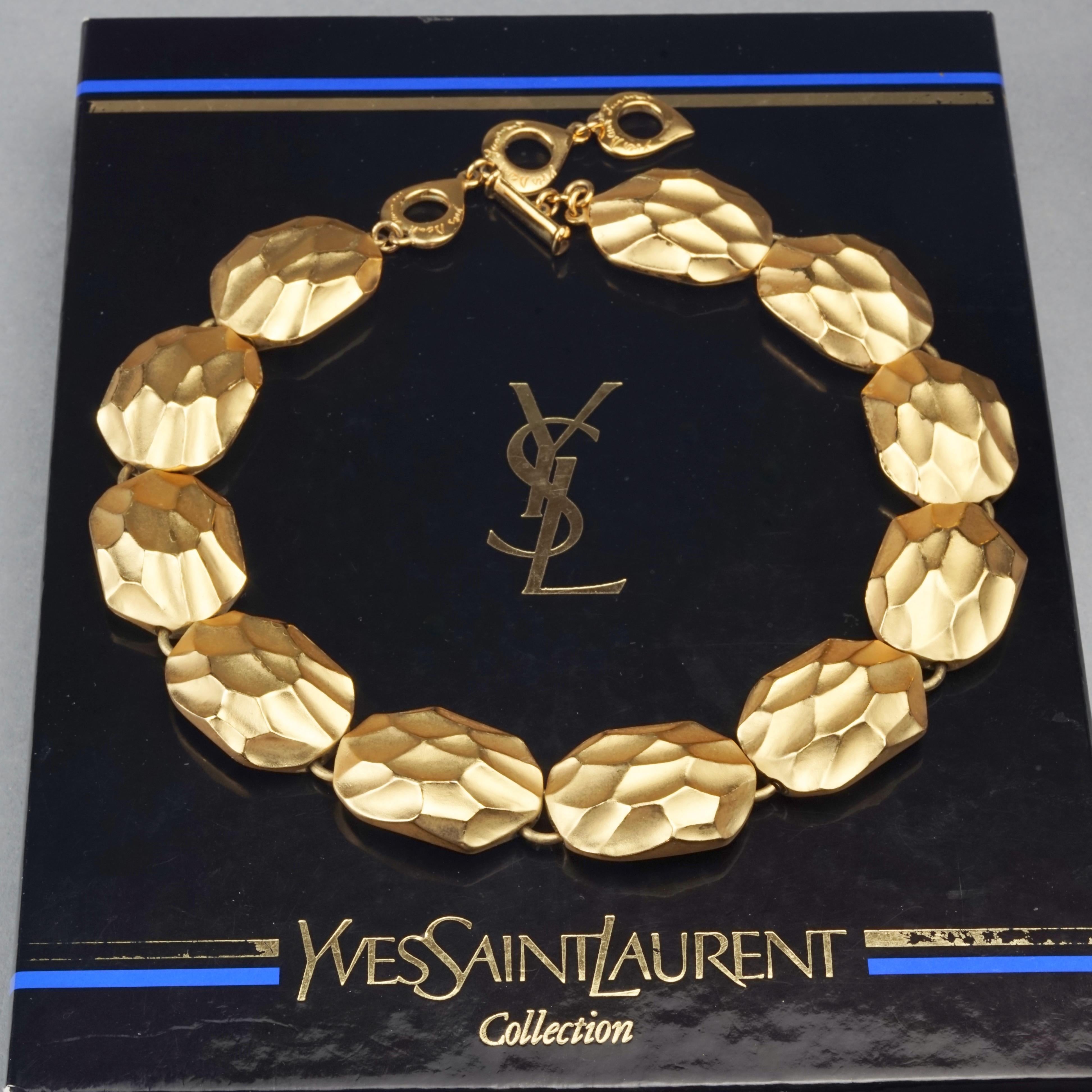 Women's Vintage YVES SAINT LAURENT Ysl Honeycomb Link Necklace For Sale