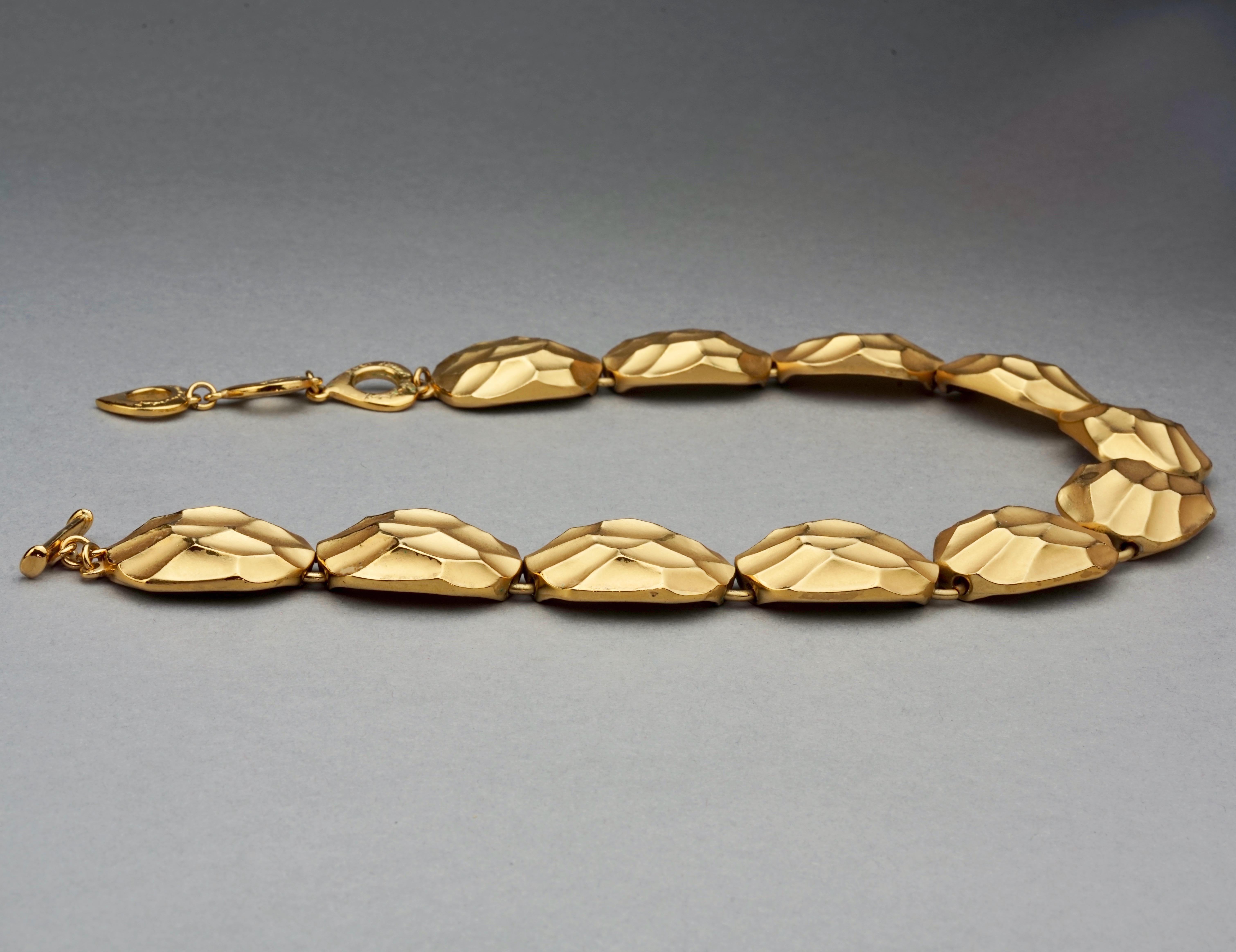 Vintage YVES SAINT LAURENT Ysl Honeycomb Link Necklace For Sale 1