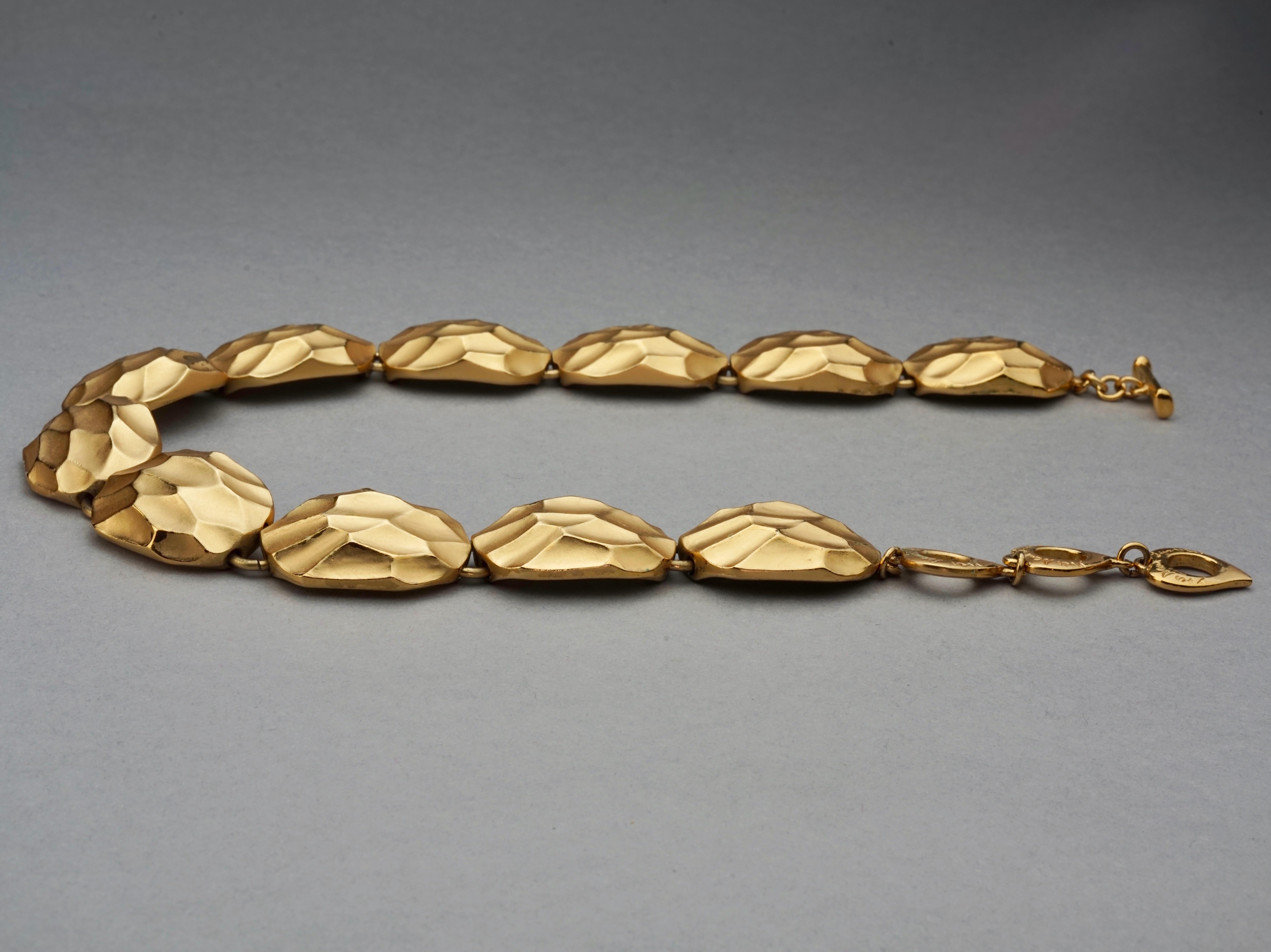 Vintage YVES SAINT LAURENT Ysl Honeycomb Link Necklace For Sale 2