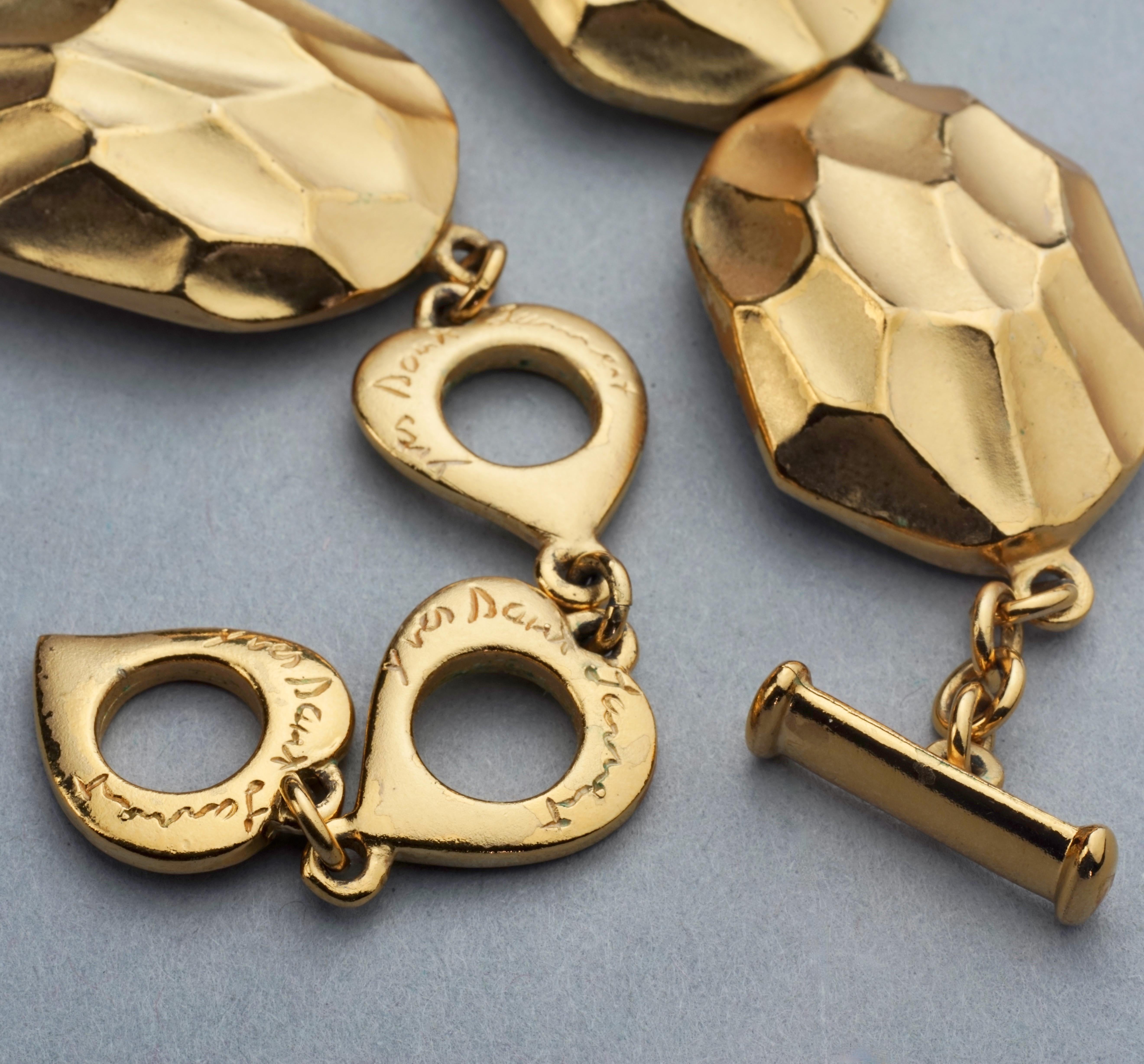 Vintage YVES SAINT LAURENT Ysl Honeycomb Link Necklace For Sale 3