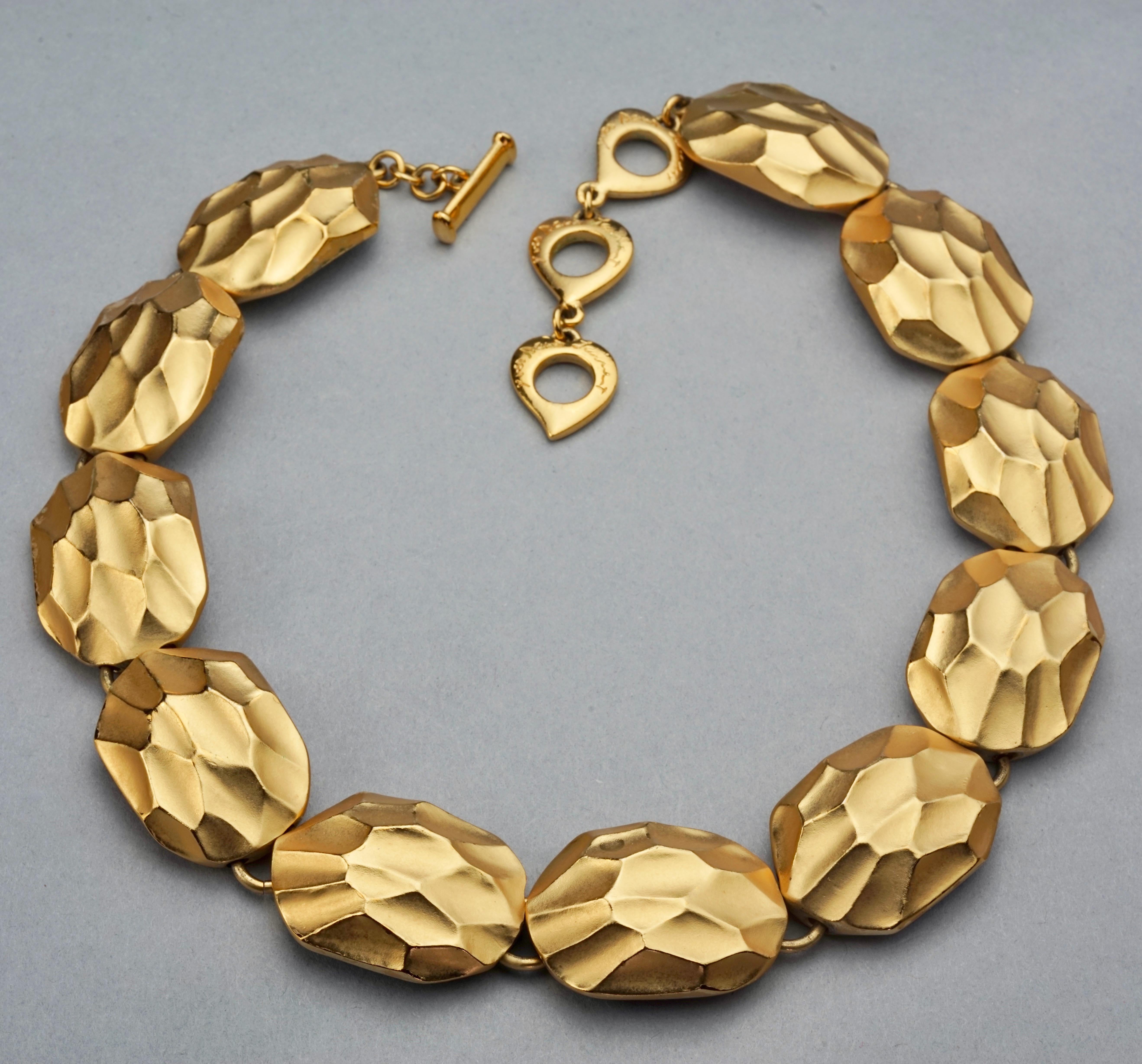 Vintage YVES SAINT LAURENT Ysl Honeycomb Link Necklace For Sale 4