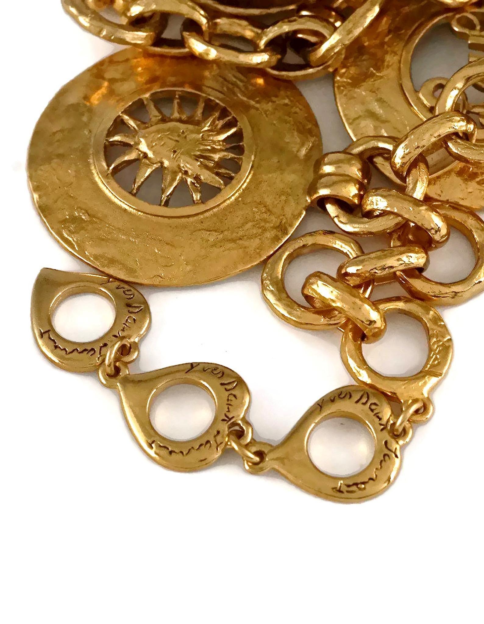 Vintage YVES SAINT LAURENT Ysl Iconic Emblem Disc Medallion Charm Necklace 4