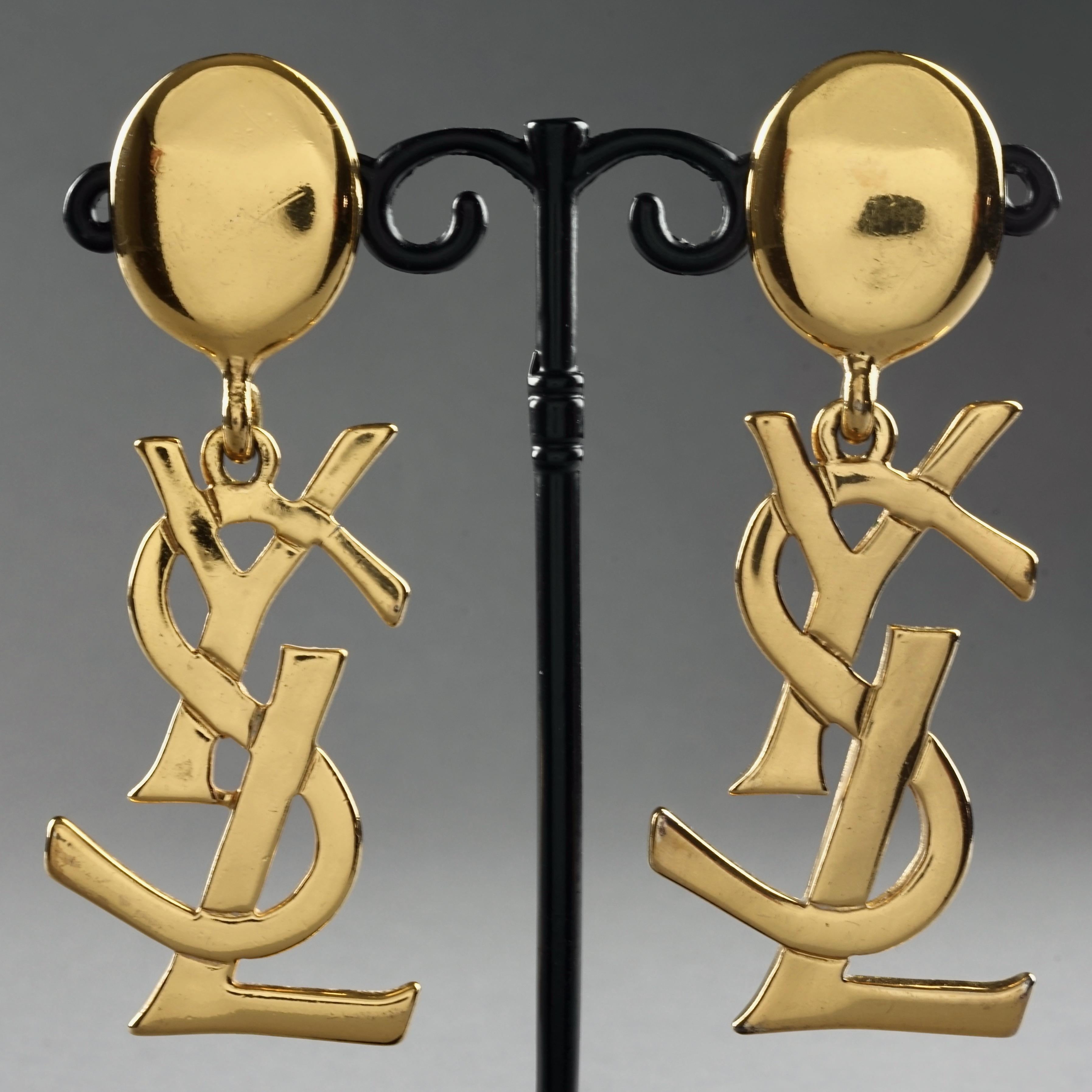 ysl logo earrings