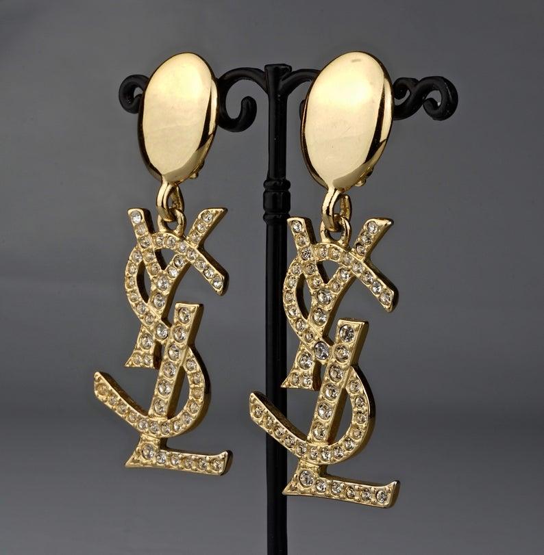 ysl earrings logo