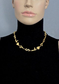 Vintage YVES SAINT LAURENT Ysl Initial Logo Heart Star Necklace
