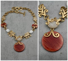 Vintage YVES SAINT LAURENT Ysl Intricate Medallion Necklace