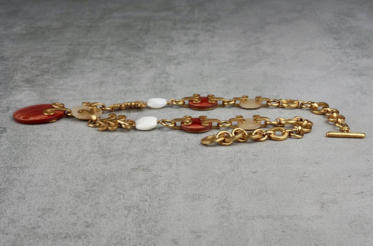 Women's Vintage YVES SAINT LAURENT Ysl Intricate Medallion Necklace For Sale
