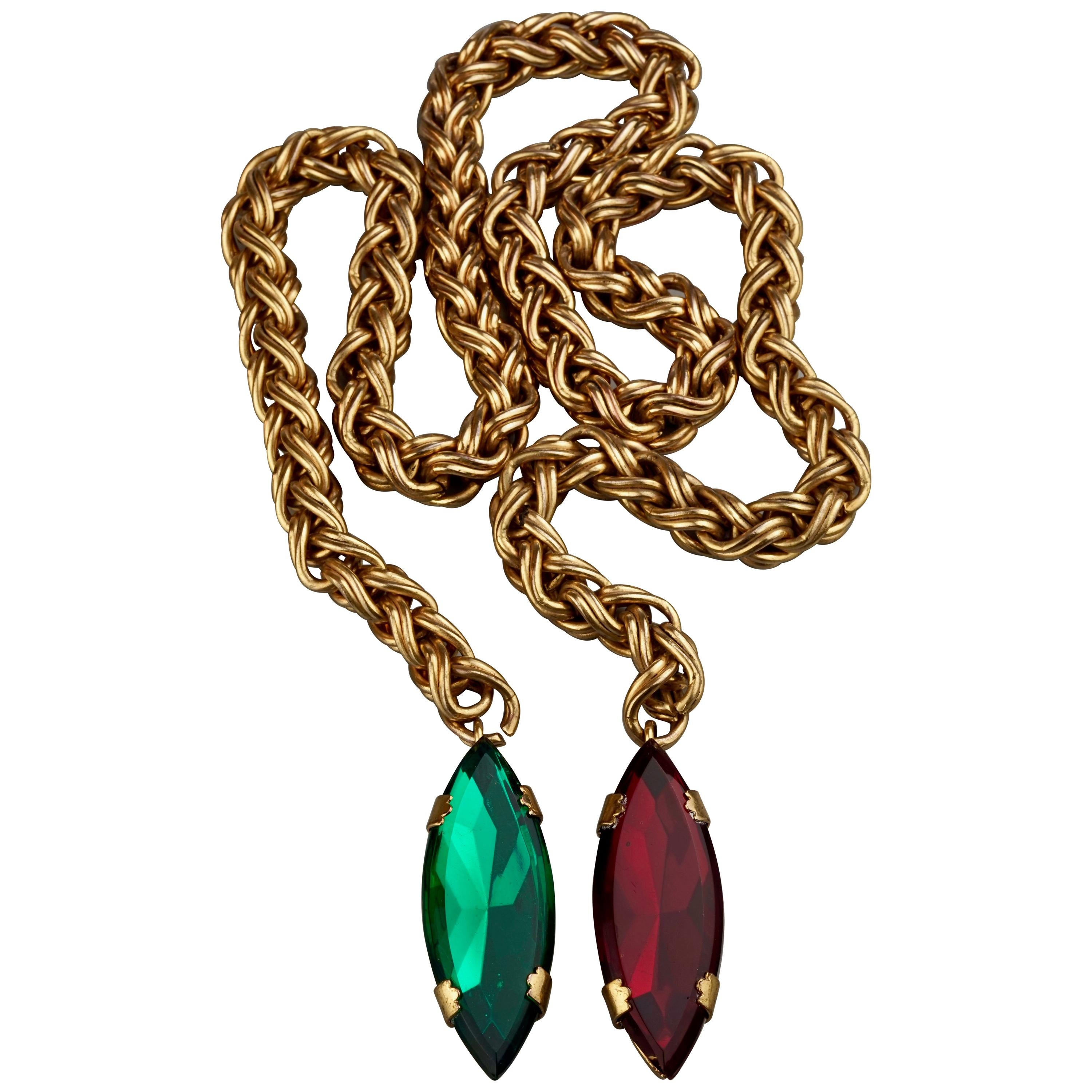 Vintage YVES SAINT LAURENT Ysl Jeweled Lariat Necklace