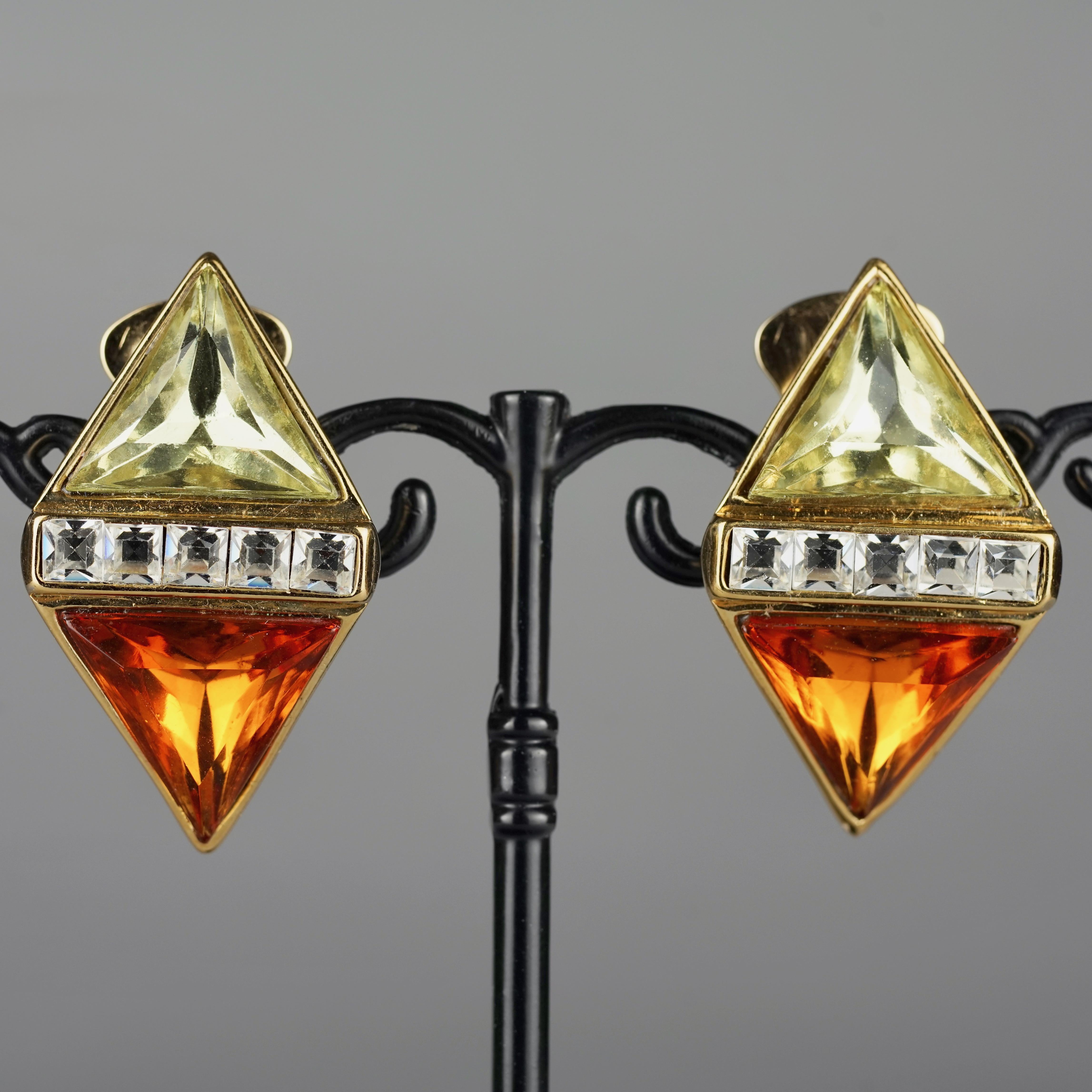 Women's Vintage YVES SAINT LAURENT Ysl Jewelled Diamond Earrings