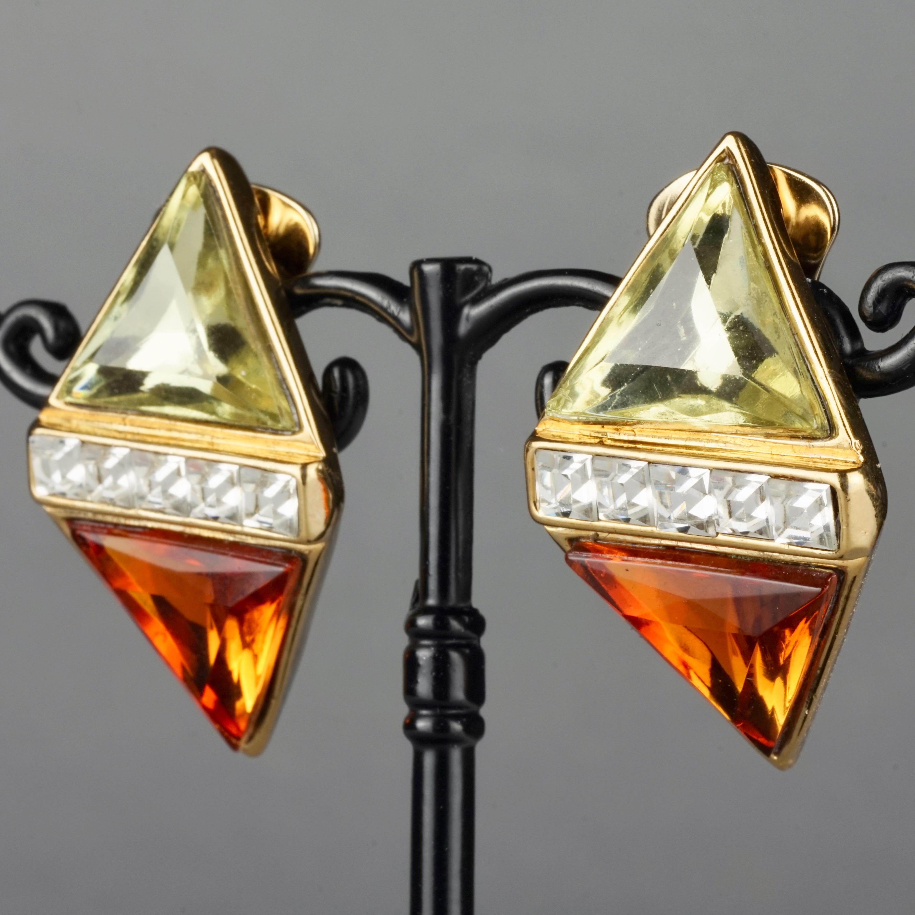 Vintage YVES SAINT LAURENT Ysl Jewelled Diamond Earrings 1