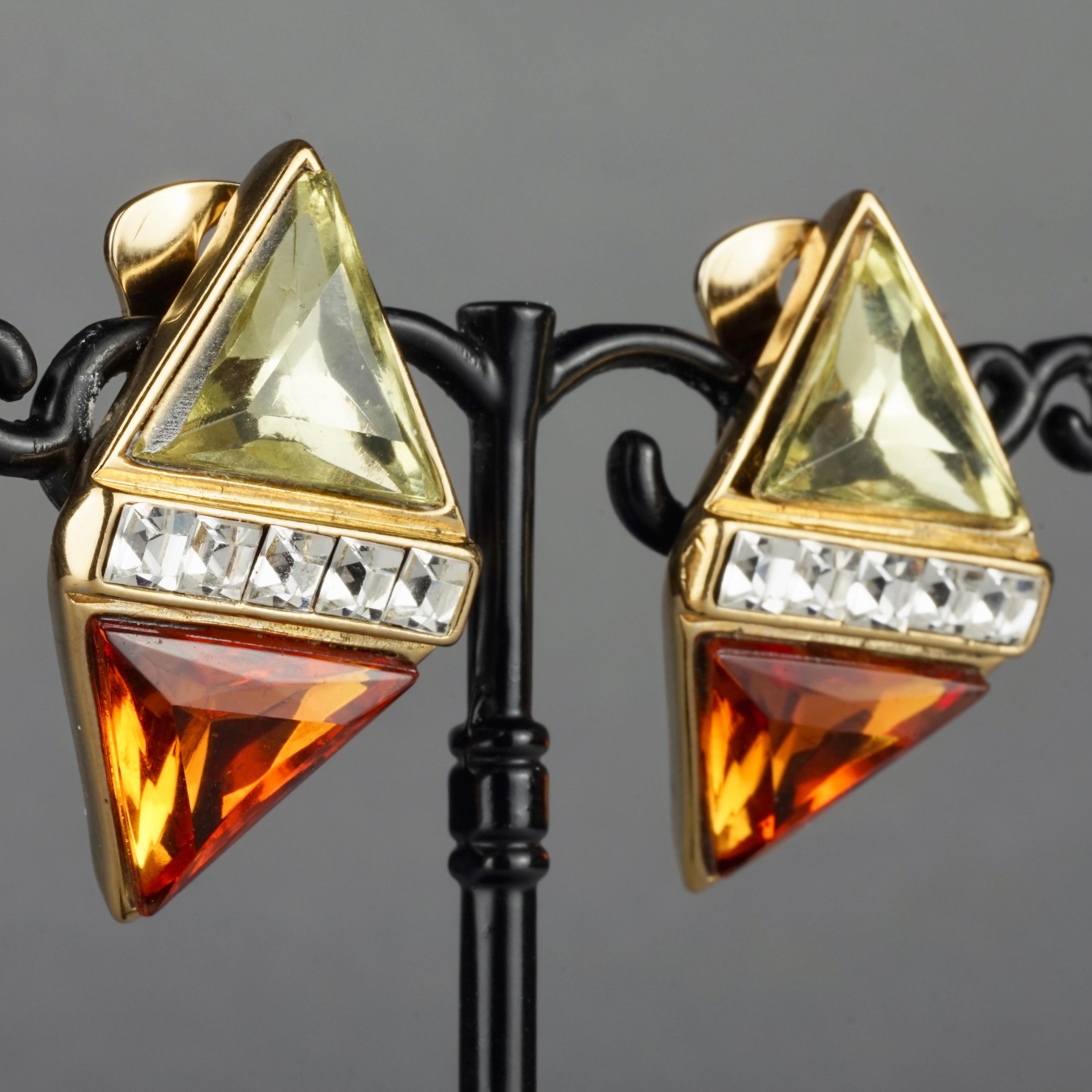Vintage YVES SAINT LAURENT Ysl Jewelled Diamond Earrings 2