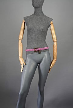 Vintage YVES SAINT LAURENT Ysl Logo Pink Passementerie Belt