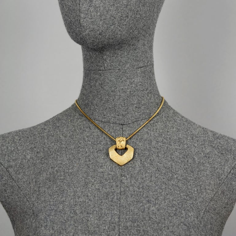 Vintage ysl logo pendant necklace clearance