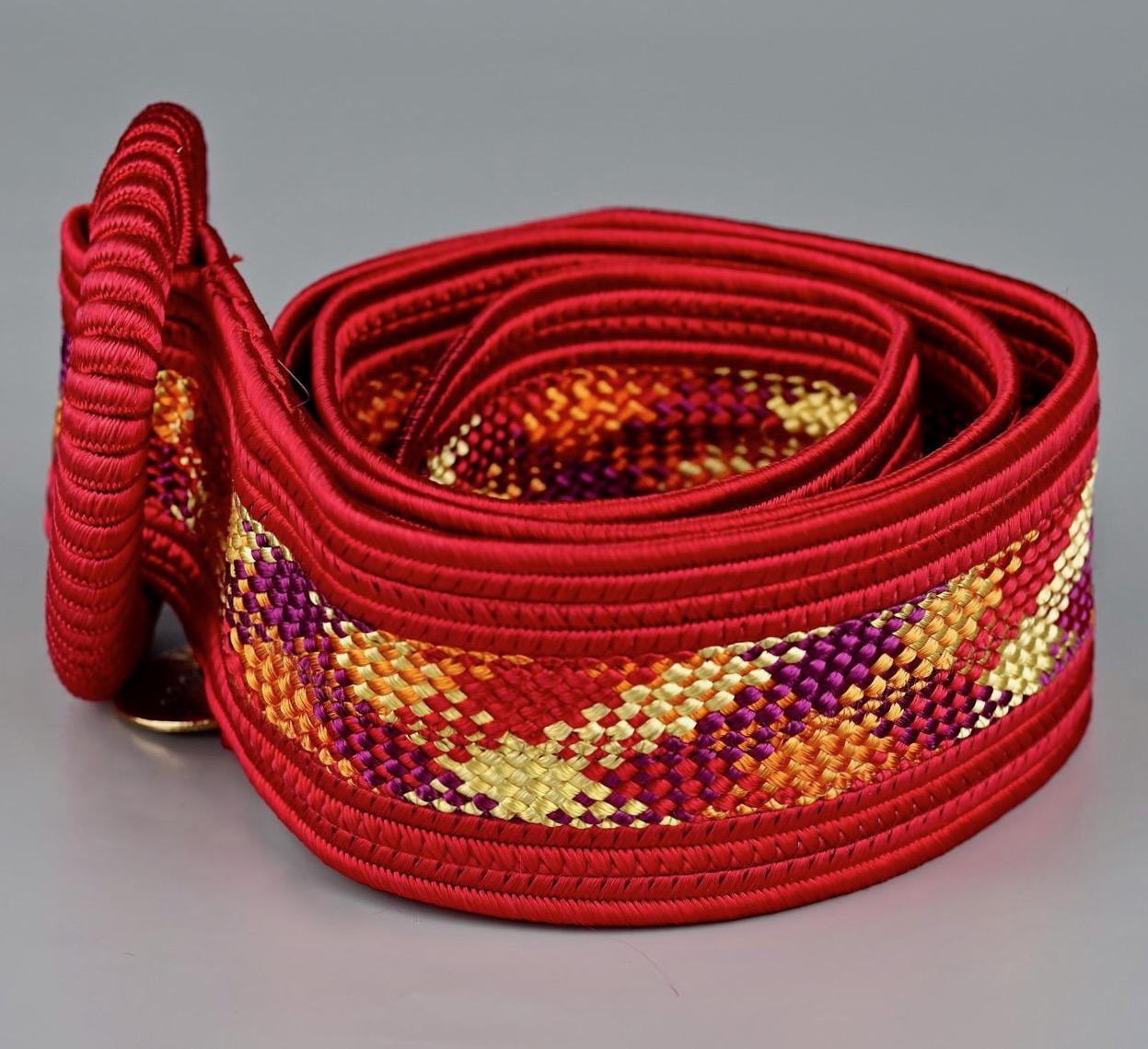 Vintage YVES SAINT LAURENT Ysl Love Passementarie Woven Belt In Excellent Condition In Kingersheim, Alsace