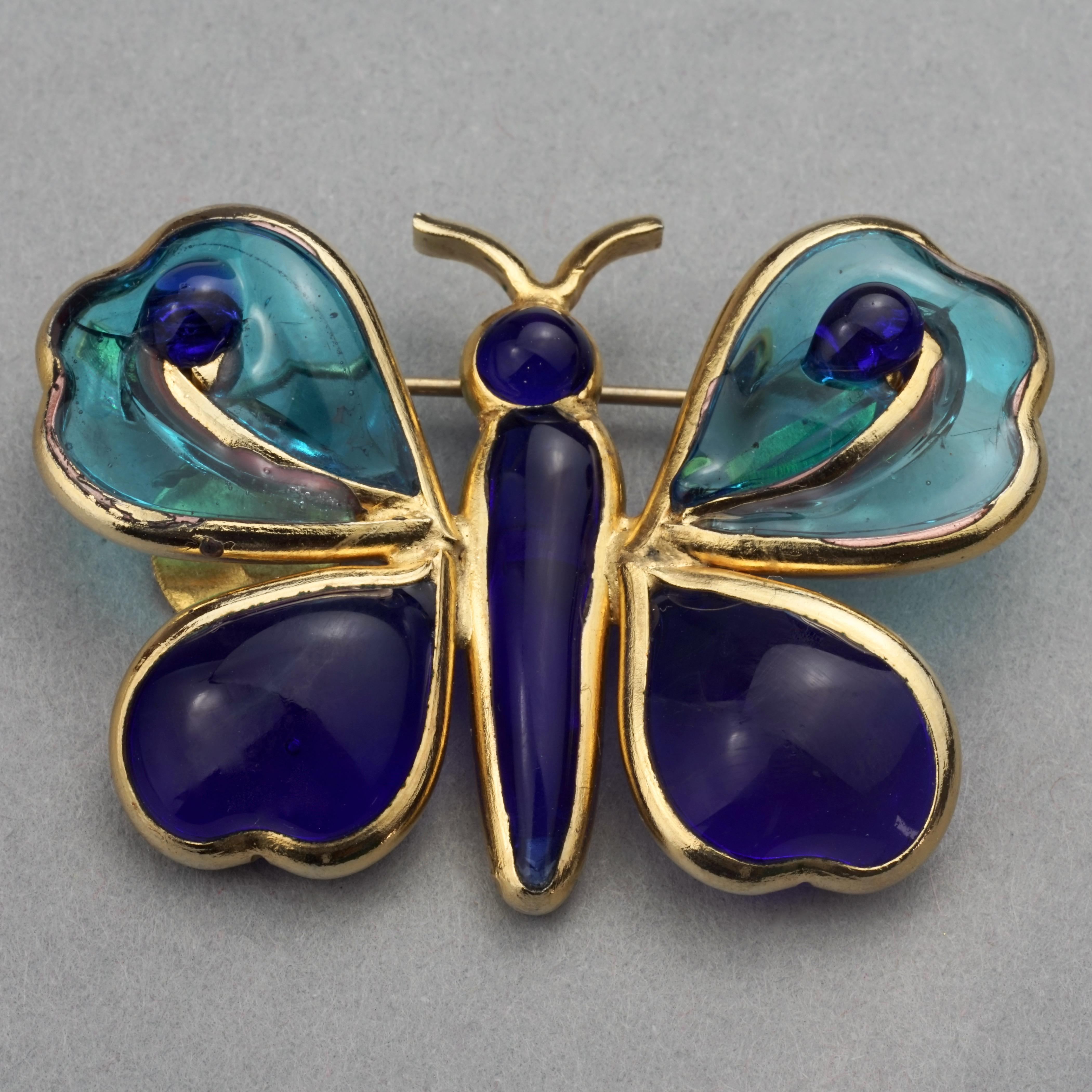 Vintage YVES SAINT LAURENT Ysl Maison Gripoix Butterfly Brooch In Good Condition In Kingersheim, Alsace