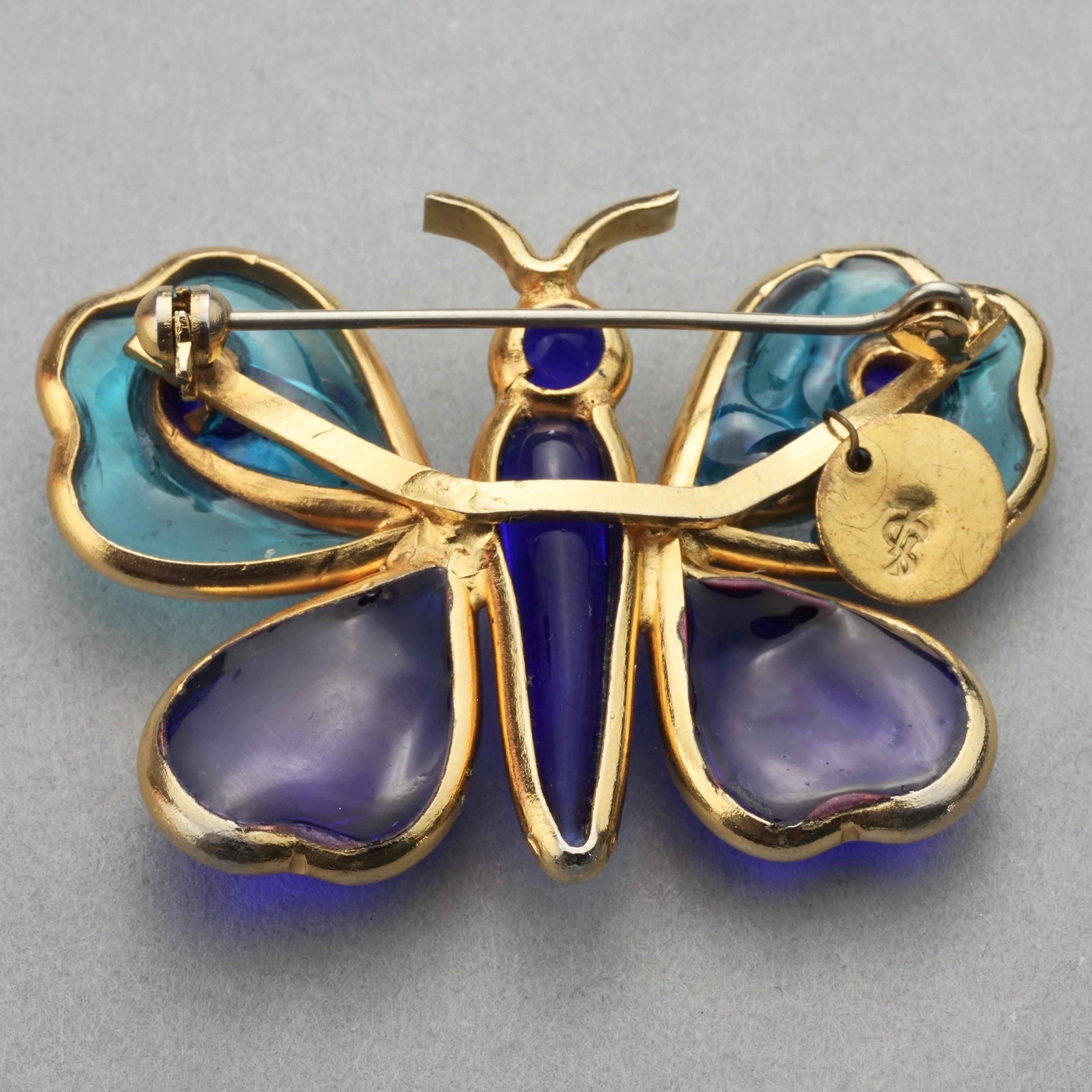 Vintage YVES SAINT LAURENT Ysl Maison Gripoix Butterfly Brooch 4