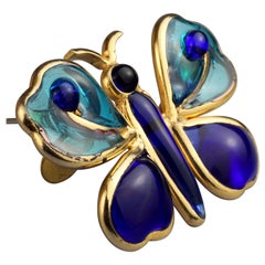 Vintage YVES SAINT LAURENT Ysl Maison Gripoix Butterfly Brooch