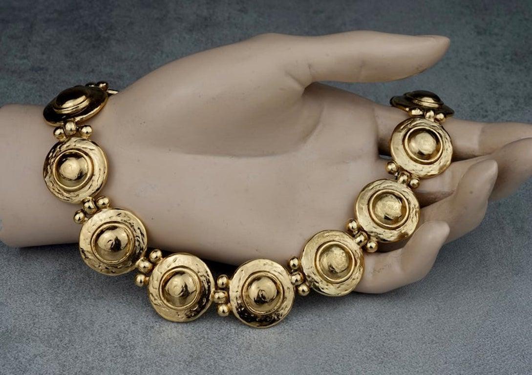 Women's Vintage YVES SAINT LAURENT Ysl Medallion Link Choker Necklace