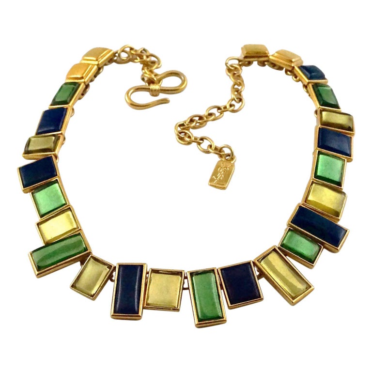 Vintage Yves Saint Laurent Ysl Mondrian Geometric Resin Necklace For Sale At 1stdibs Earrings, brooches, rings, bracelets, cuffs, necklaces and accessories. 1stdibs