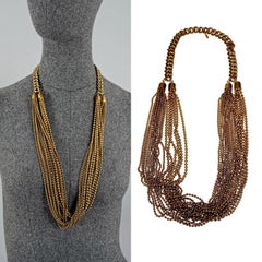 Vintage YVES SAINT LAURENT Ysl Multi Layer Chain Necklace