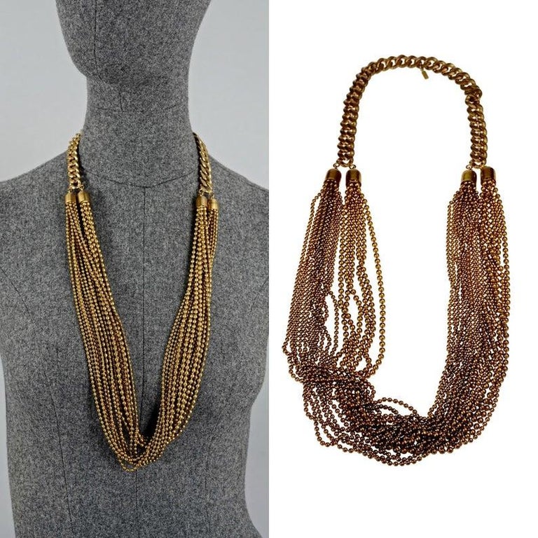 Vintage Yves Saint Laurent Ysl Multi Layer Chain Necklace For Sale At 1stdibs Beautiful yves saint laurent jewellery for sale including vintage ysl earrings and necklaces for women.buy online from modern vintage style uk. 1stdibs