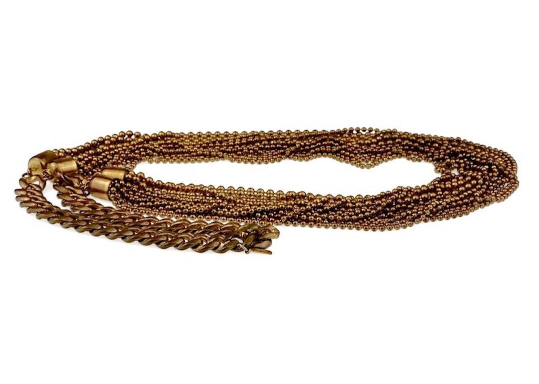 Vintage YVES SAINT LAURENT Ysl Multi Layer Chain Necklace In Good Condition For Sale In Kingersheim, Alsace