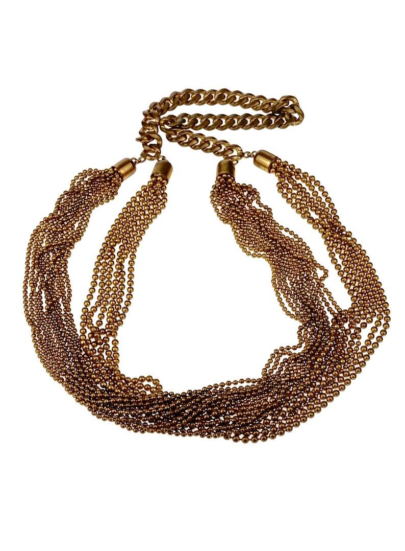 Vintage YVES SAINT LAURENT Ysl Multi Layer Chain Necklace For Sale 1