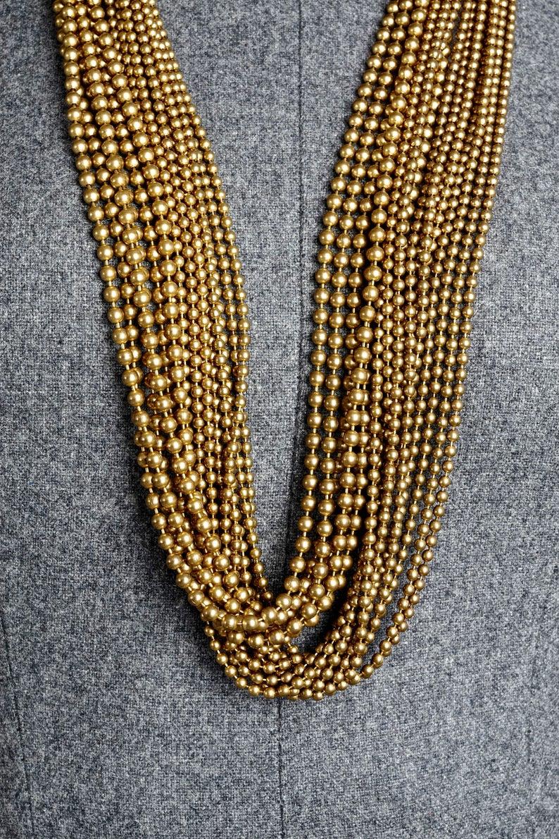 Vintage YVES SAINT LAURENT Ysl Multi Layer Chain Necklace For Sale 2