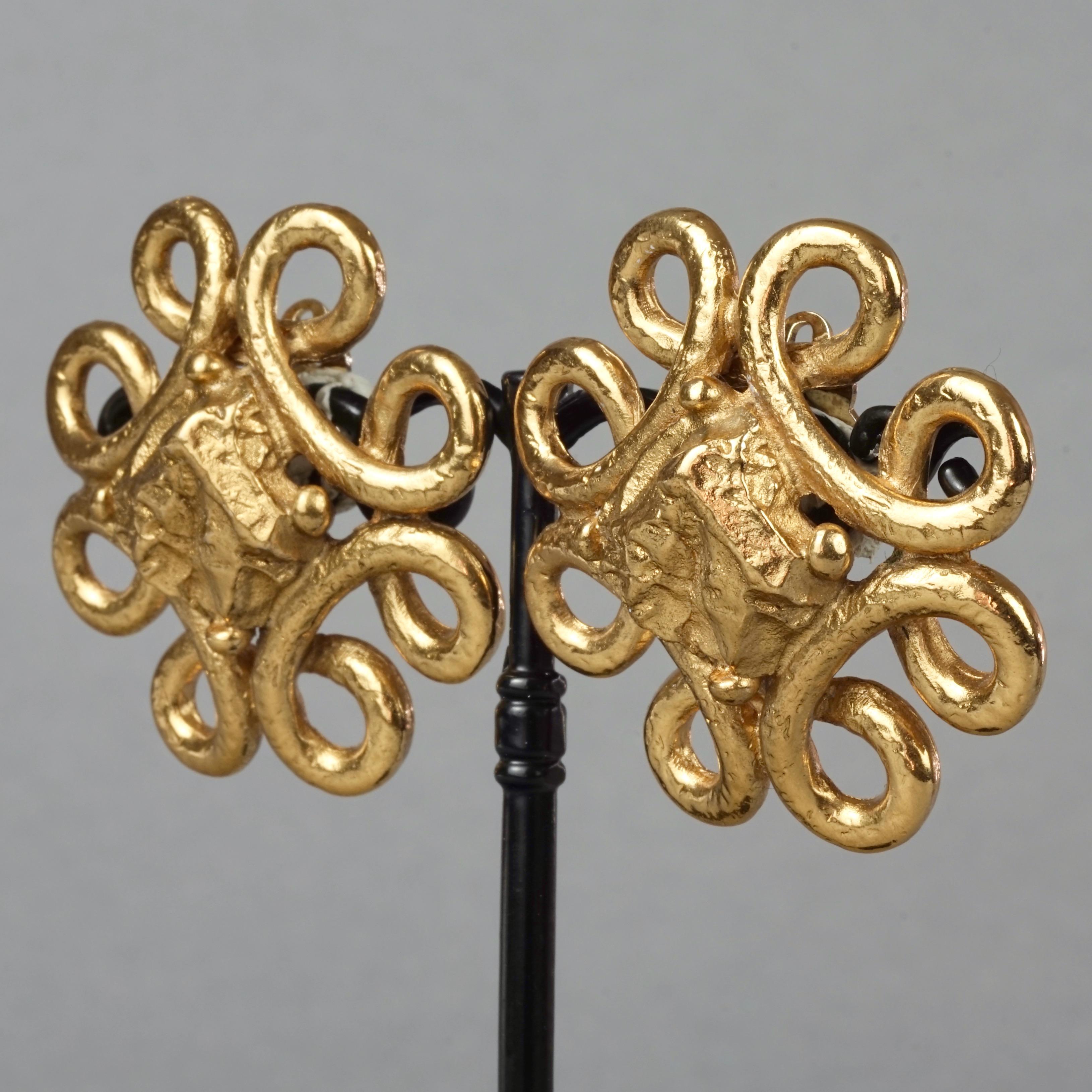 Women's Vintage YVES SAINT LAURENT Ysl Nugget Loop Earrings For Sale