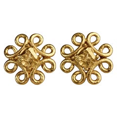 Vintage YVES SAINT LAURENT Ysl Nugget Loop Earrings