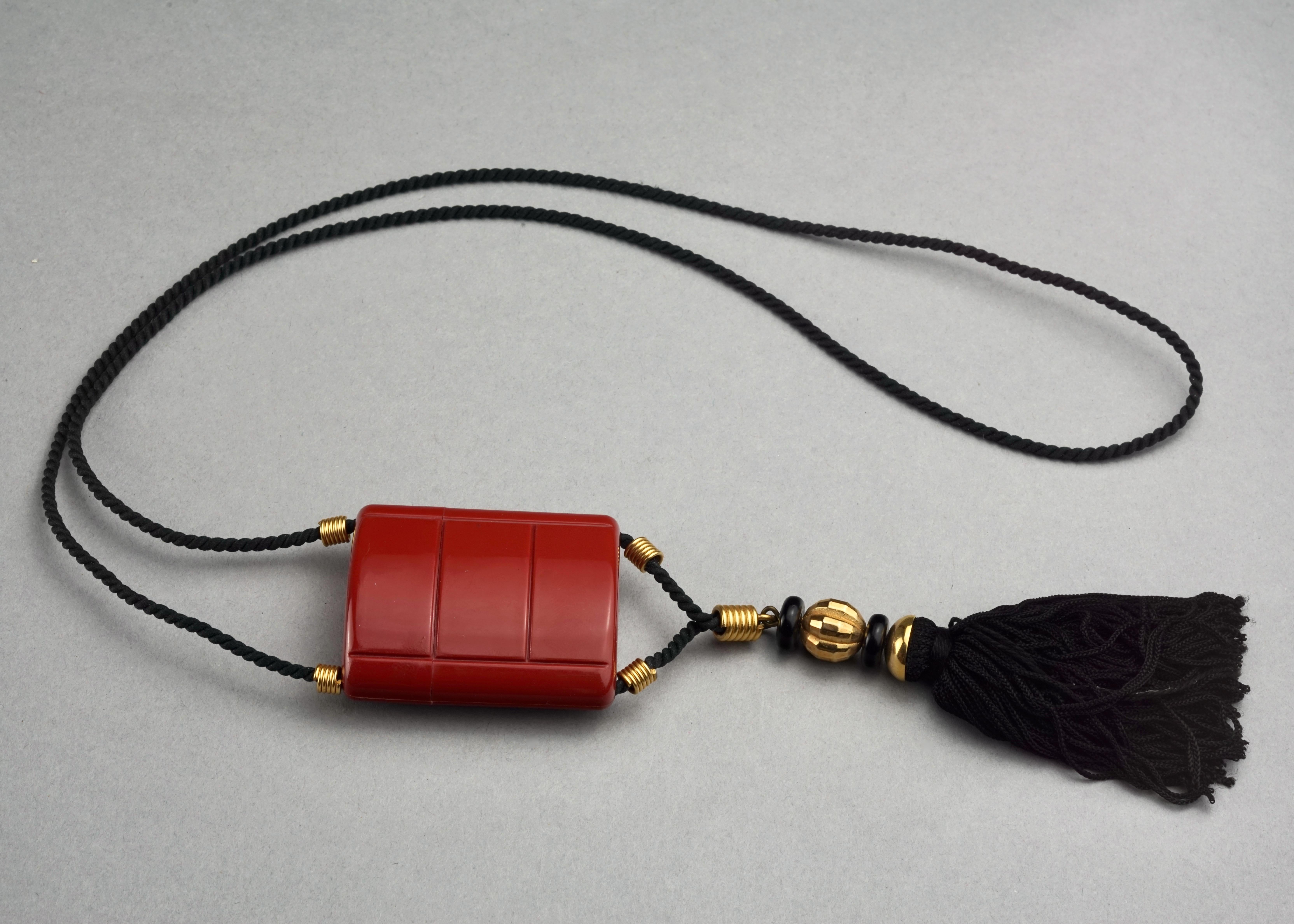 Vintage YVES SAINT LAURENT Ysl Opium Perfume Tassel Necklace 3