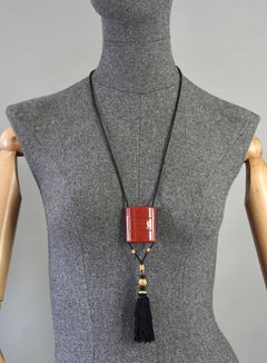 Vintage YVES SAINT LAURENT Ysl Opium Perfume Tassel Necklace