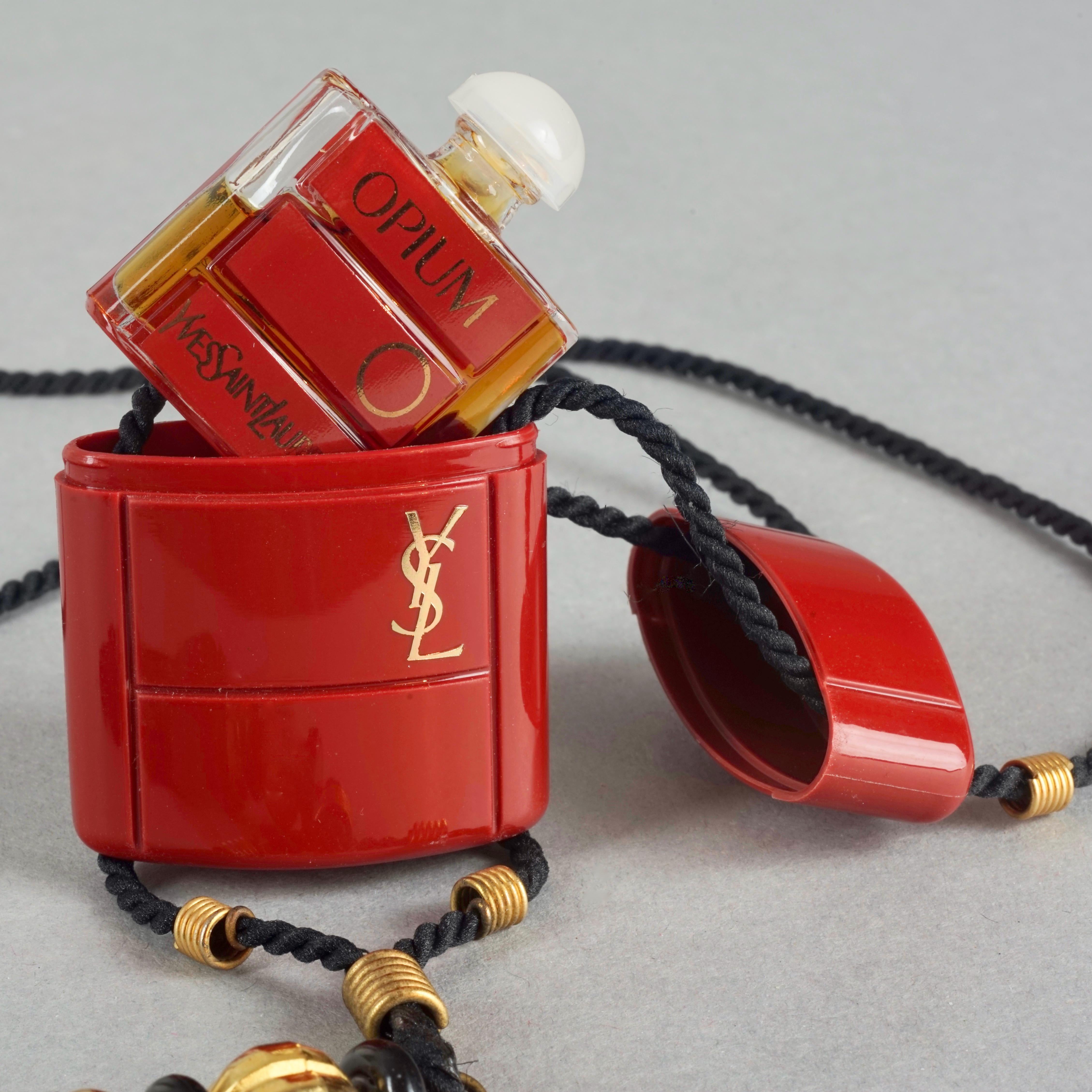 Vintage YVES SAINT LAURENT Ysl Opium Perfume Tassel Necklace 2