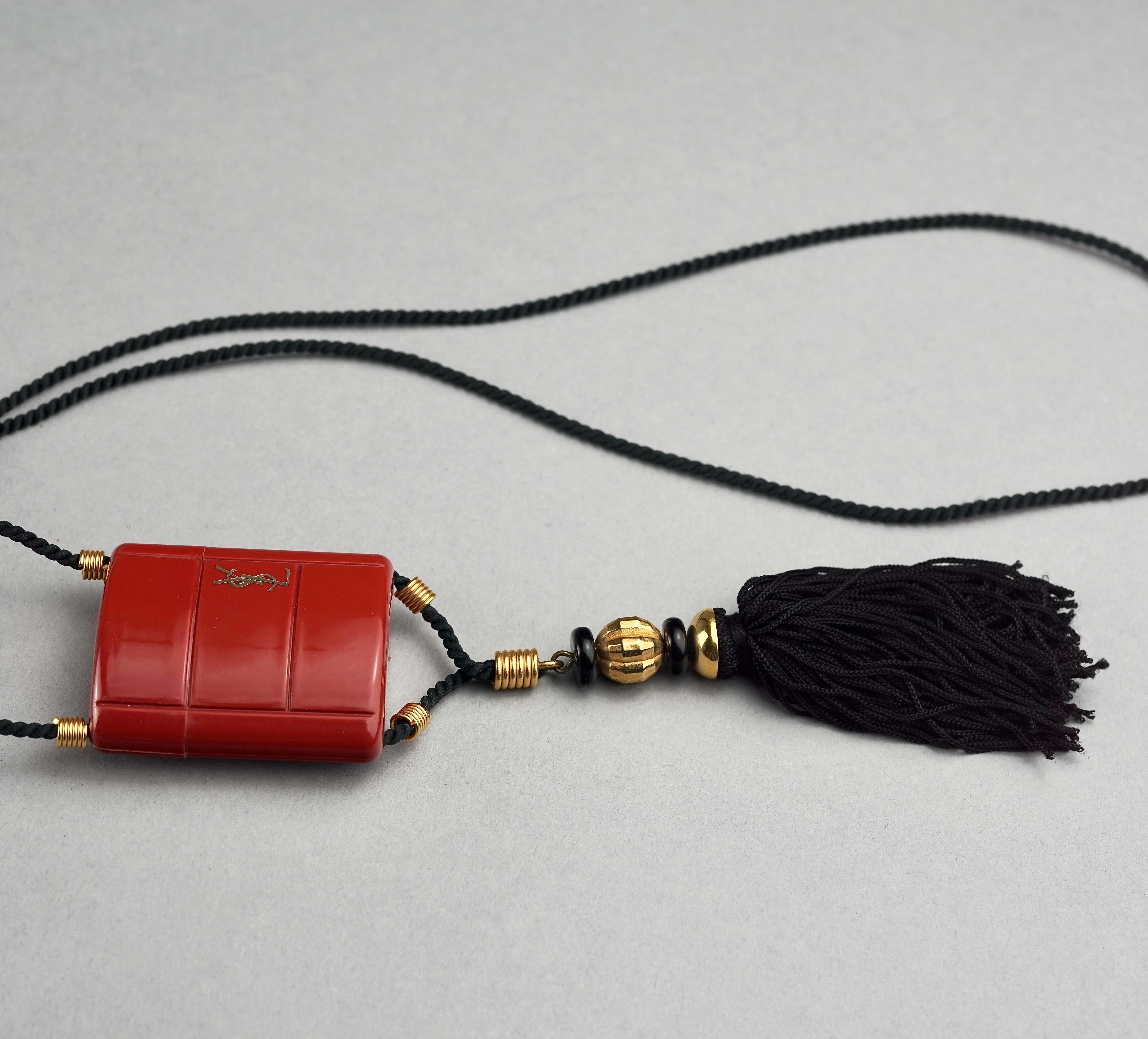 Vintage YVES SAINT LAURENT Ysl Opium Perfume Tassel Necklace 2