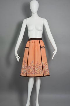 Yves Saint Laurent Ysl Peach Floral Tabliers Mezzo grembiule d'epoca