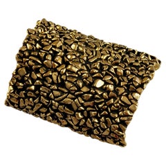 Vintage YVES SAINT LAURENT Ysl Pebbled Textured Wide Cuff Bracelet