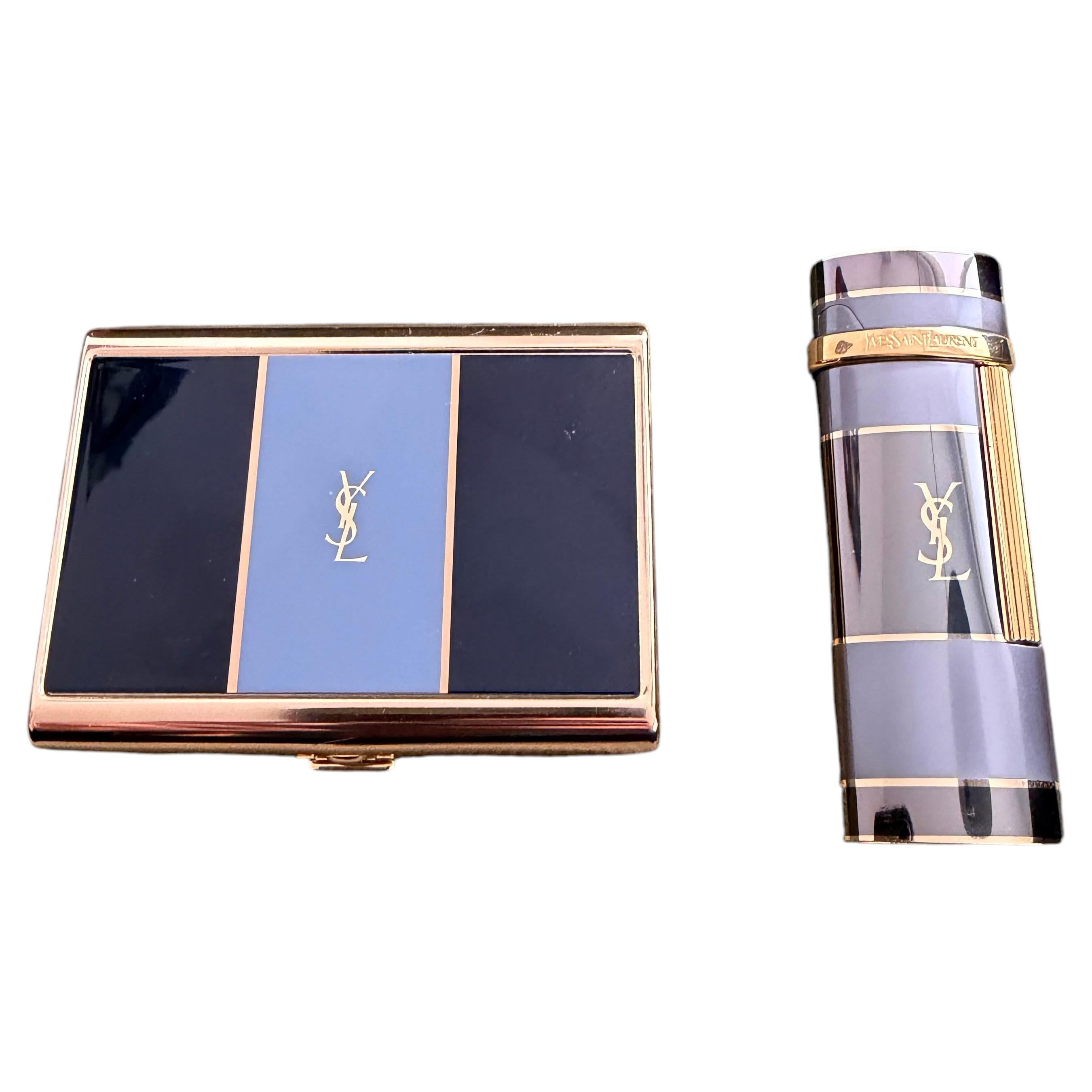 Vintage Yves Saint Laurent “YSL” Retro Cigarette Case and Black