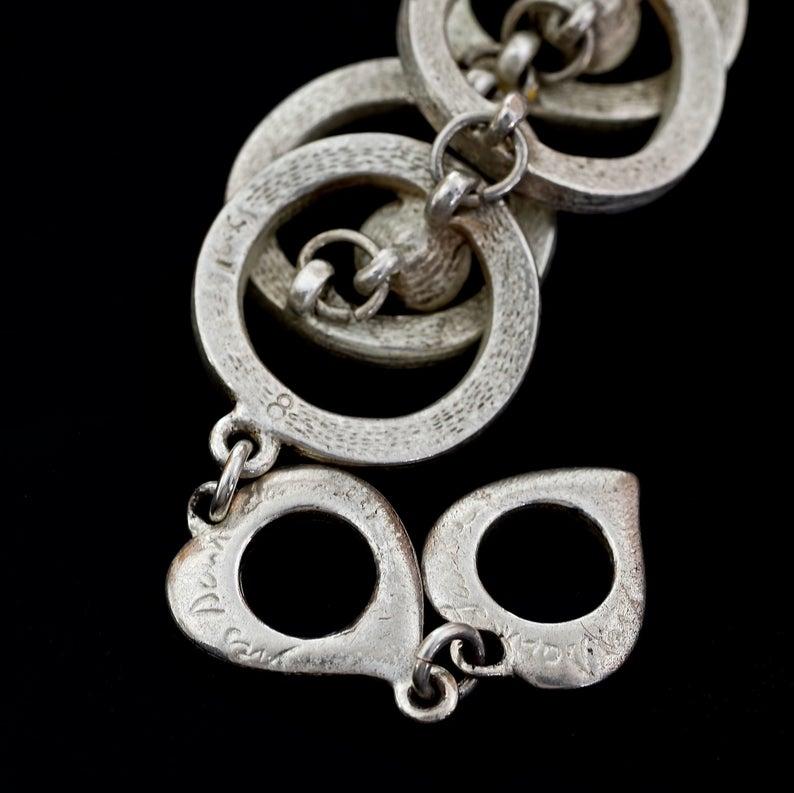Vintage YVES SAINT LAURENT Ysl Rhinestone Hoop Chain Bracelet For Sale 1