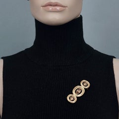 Vintage YVES SAINT LAURENT Ysl Rhinestone Oval Brooch
